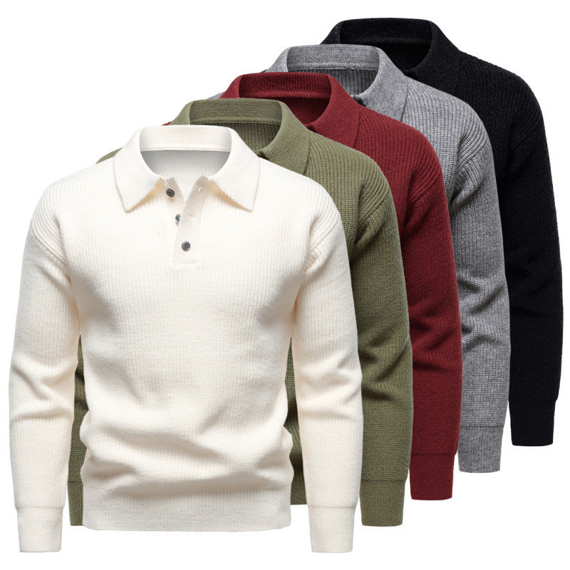 Men's British Fashion Polo Collar Sweater