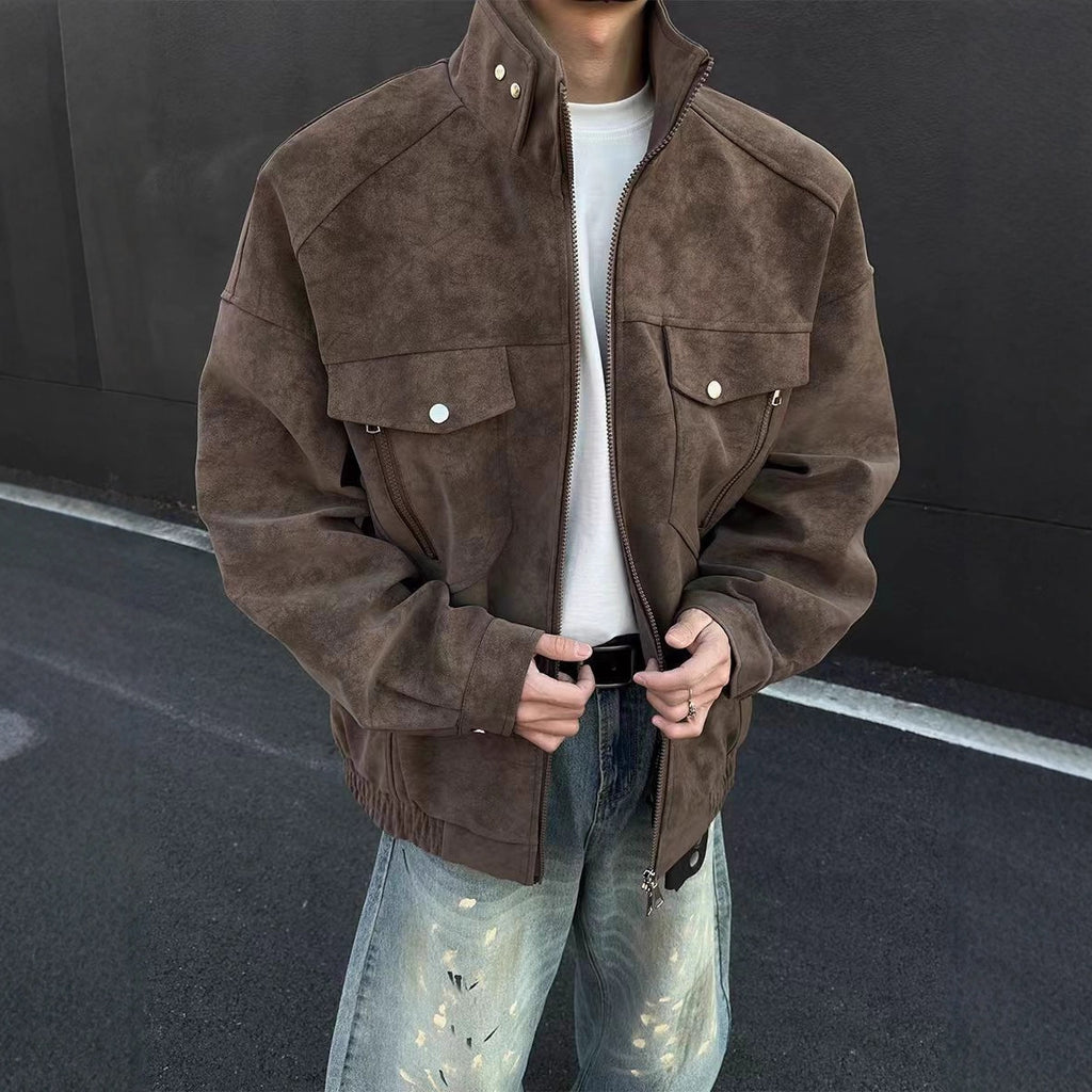 American Loose Detroit Stand Collar Men's Coat