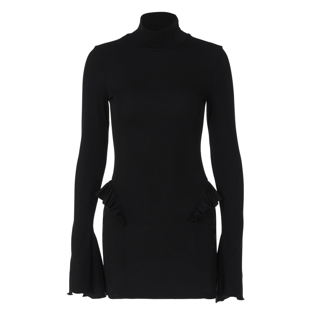 Loír Allure® - Premium Half Collar Bell Sleeve Dress