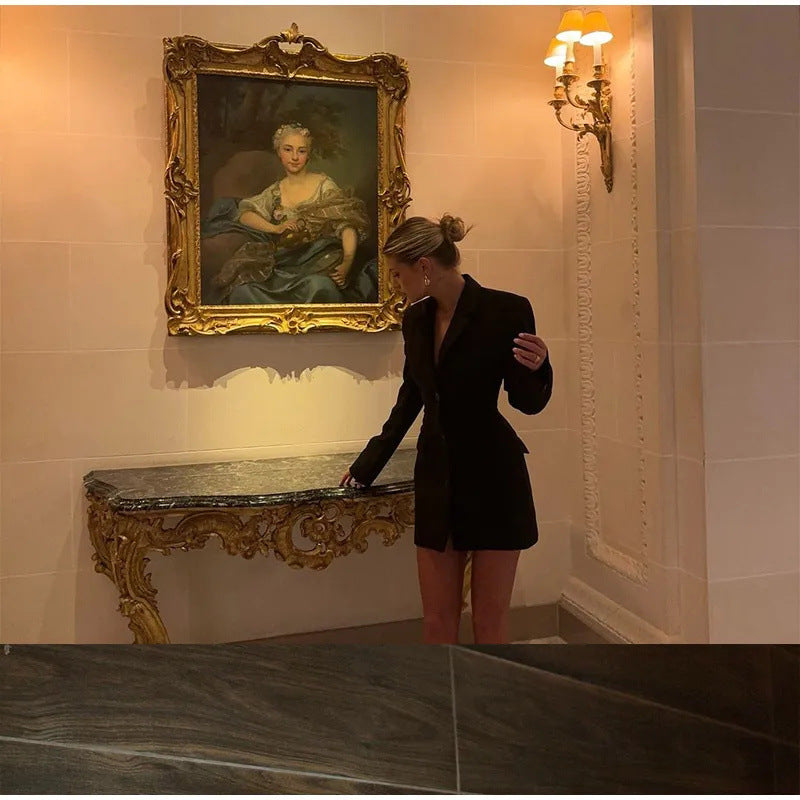 Loír Allure® - Elegant High Waist V-neck Dress