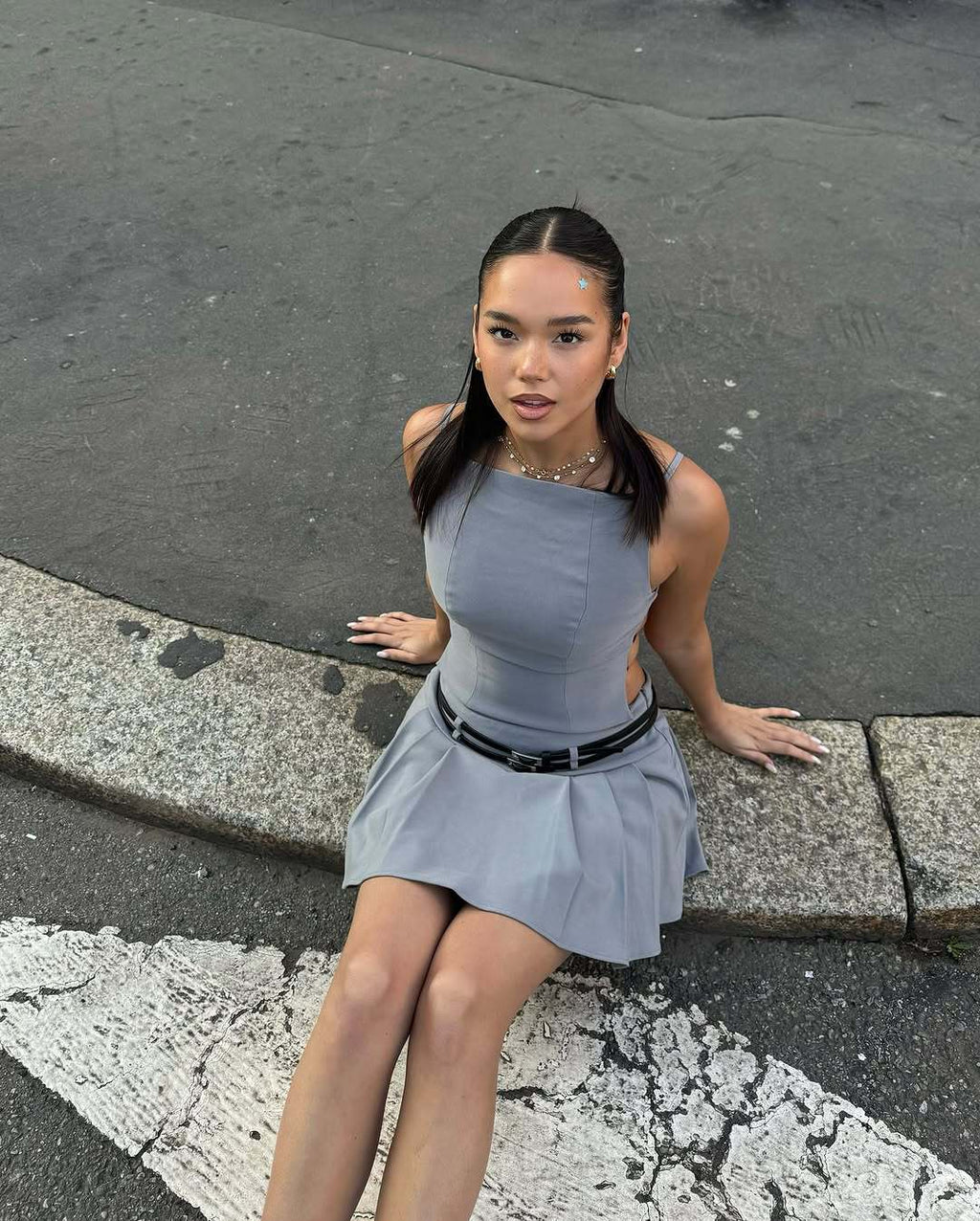 Loir Allure® - Backless Belt Pleated Dress