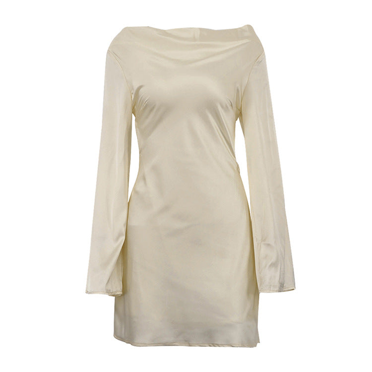 Loír Allure® - Premium Satin Backless Lace-up Dress