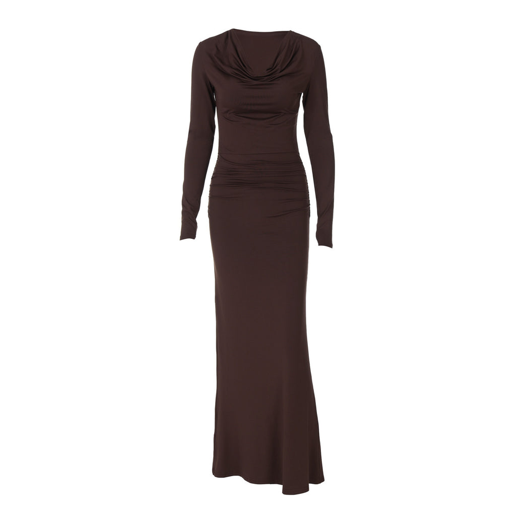 Loír Allure® - Premium Long Sleeve Pleated Sheath Dress