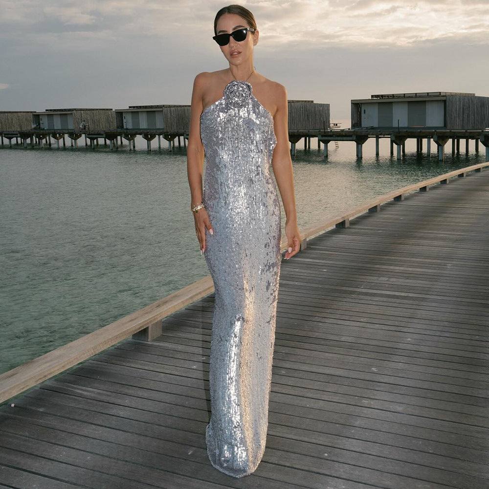 Loír Allure® - Premium Silver Paillette Dress