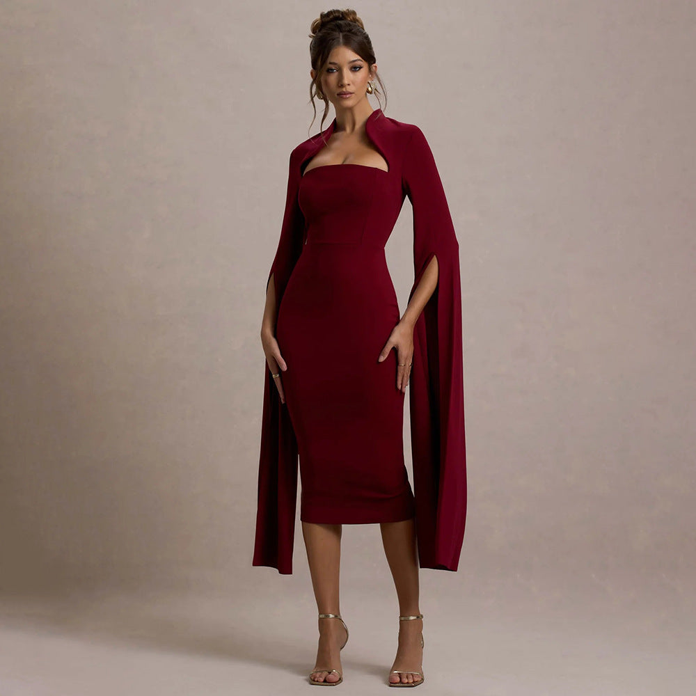 Loír Allure® - Premium Elegant Long Sleeve Split Dress
