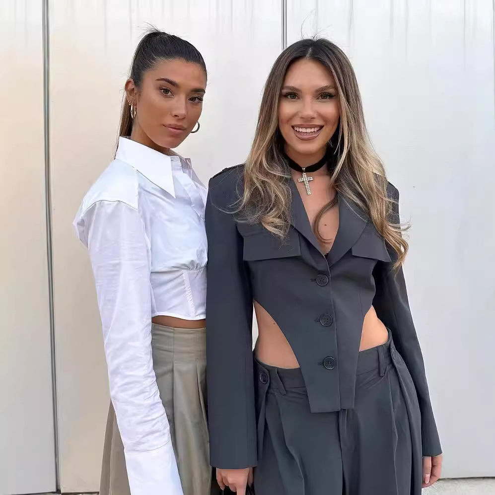 Loír Allure® - Hollow Blazer with Oversized Pantalon