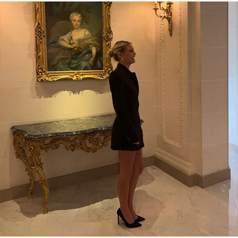 Loír Allure® - Elegant High Waist V-neck Dress