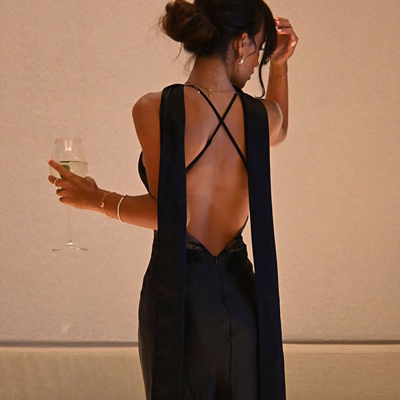 Loír Allure® - Premium Backless Sling Dress with Scarf