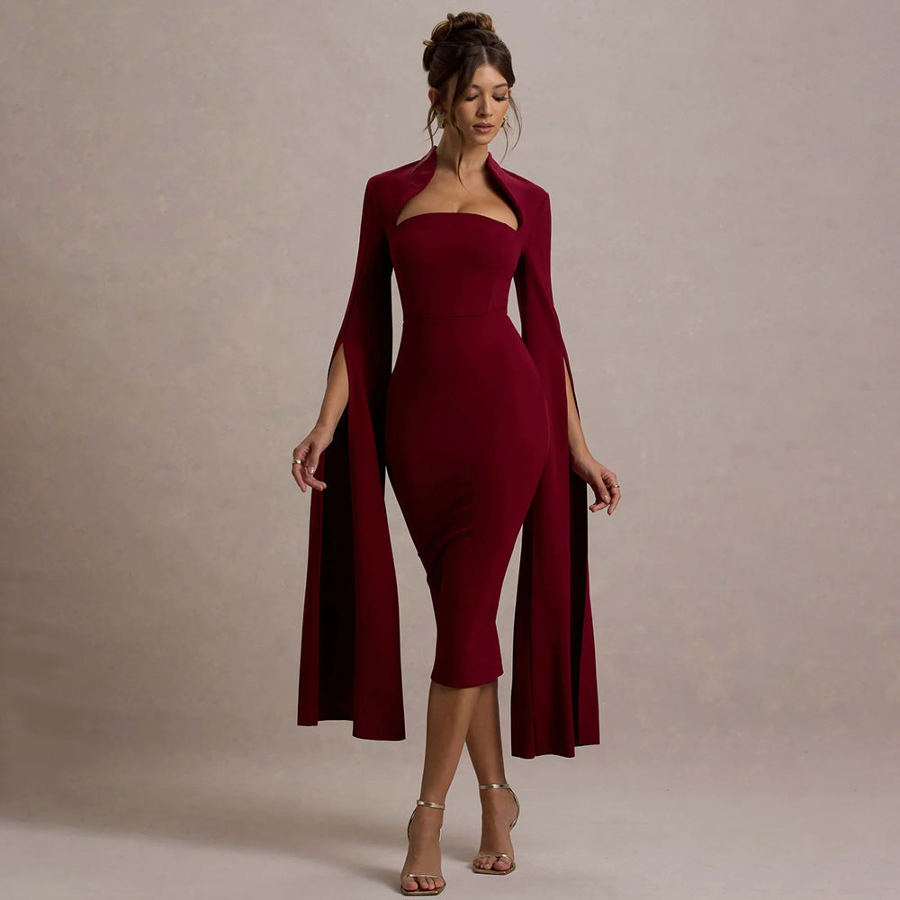 Loír Allure® - Premium Elegant Long Sleeve Split Dress