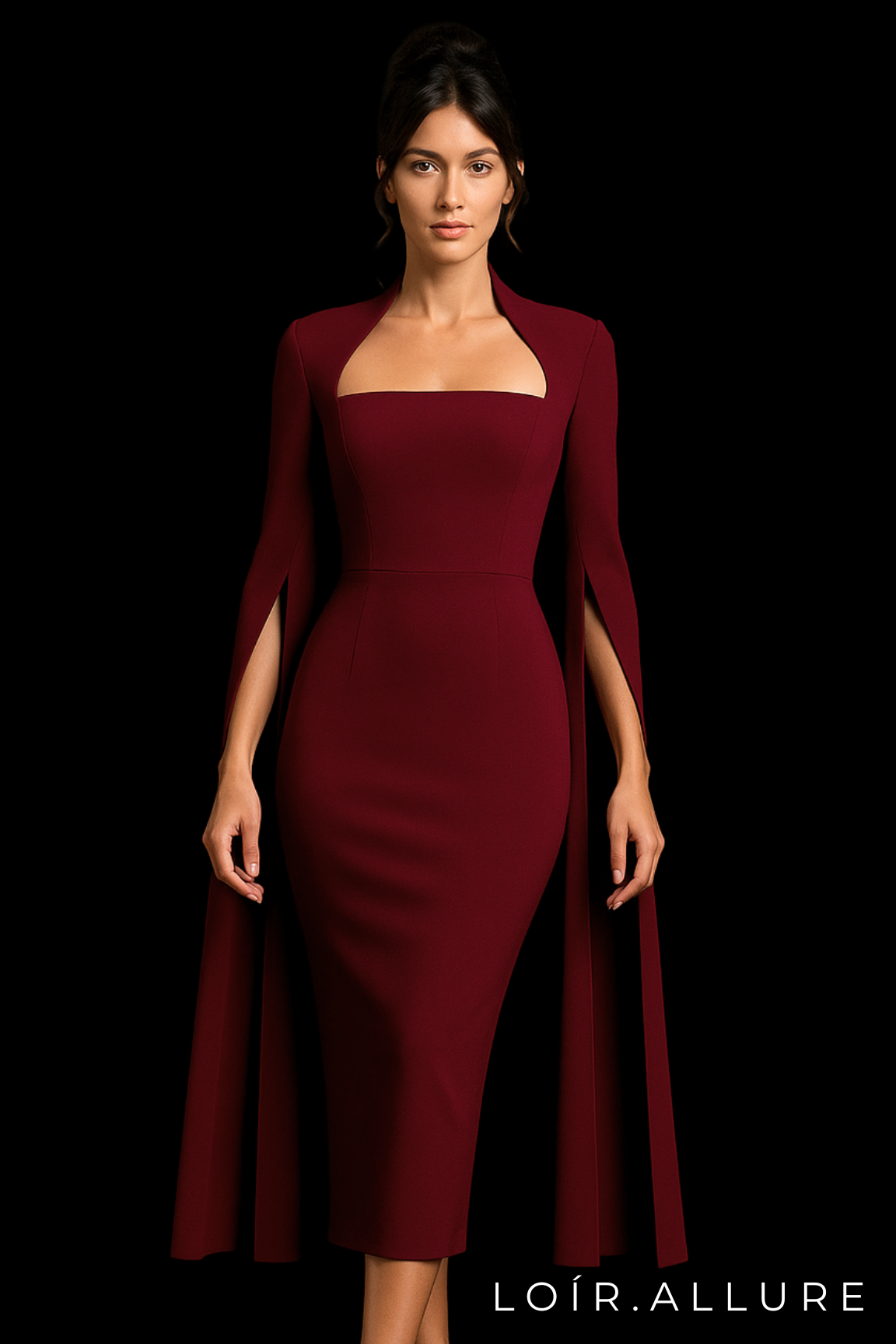 Loír Allure® - Premium Elegant Long Sleeve Split Dress