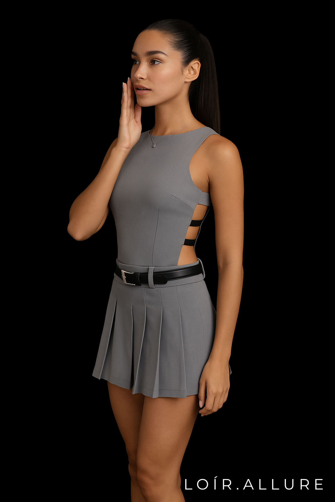 Loir Allure® - Backless Belt Pleated Dress