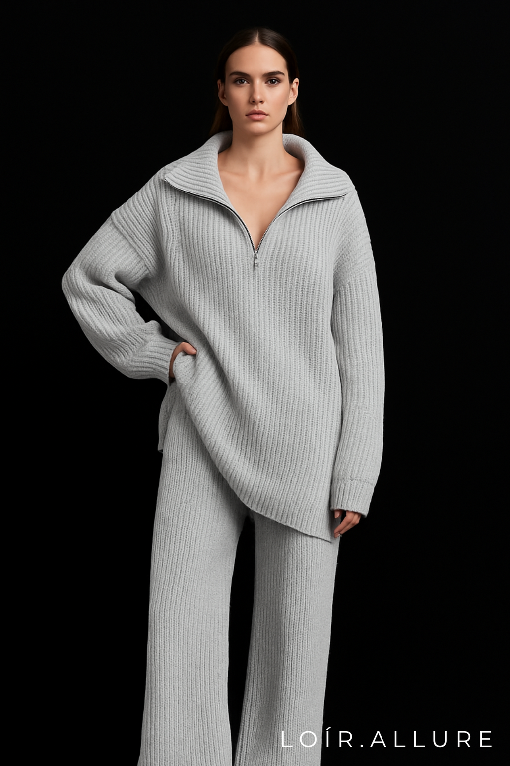 Loír Allure® - Half Zipper with Straight-leg Trousers (One Size)