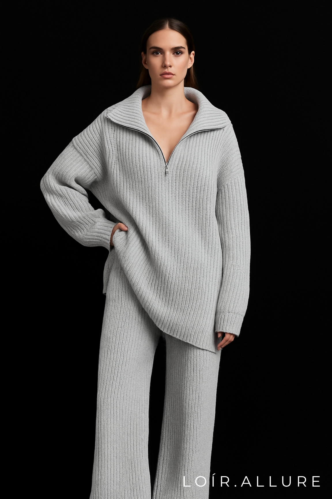 Loír Allure® - Half Zipper with Straight-leg Trousers (One Size)