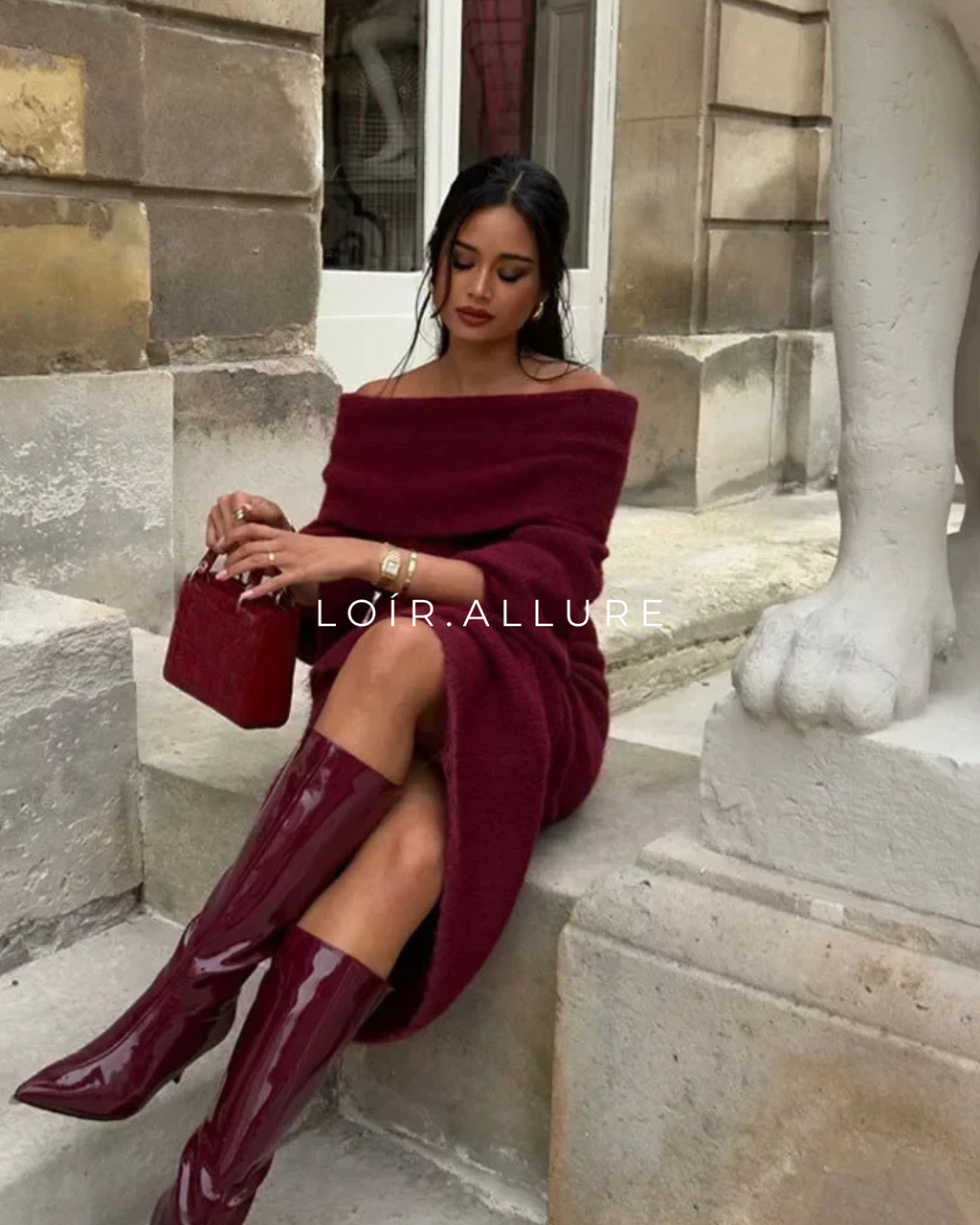 Loír Allure® - Premium Off-shoulder Top with Long Dress