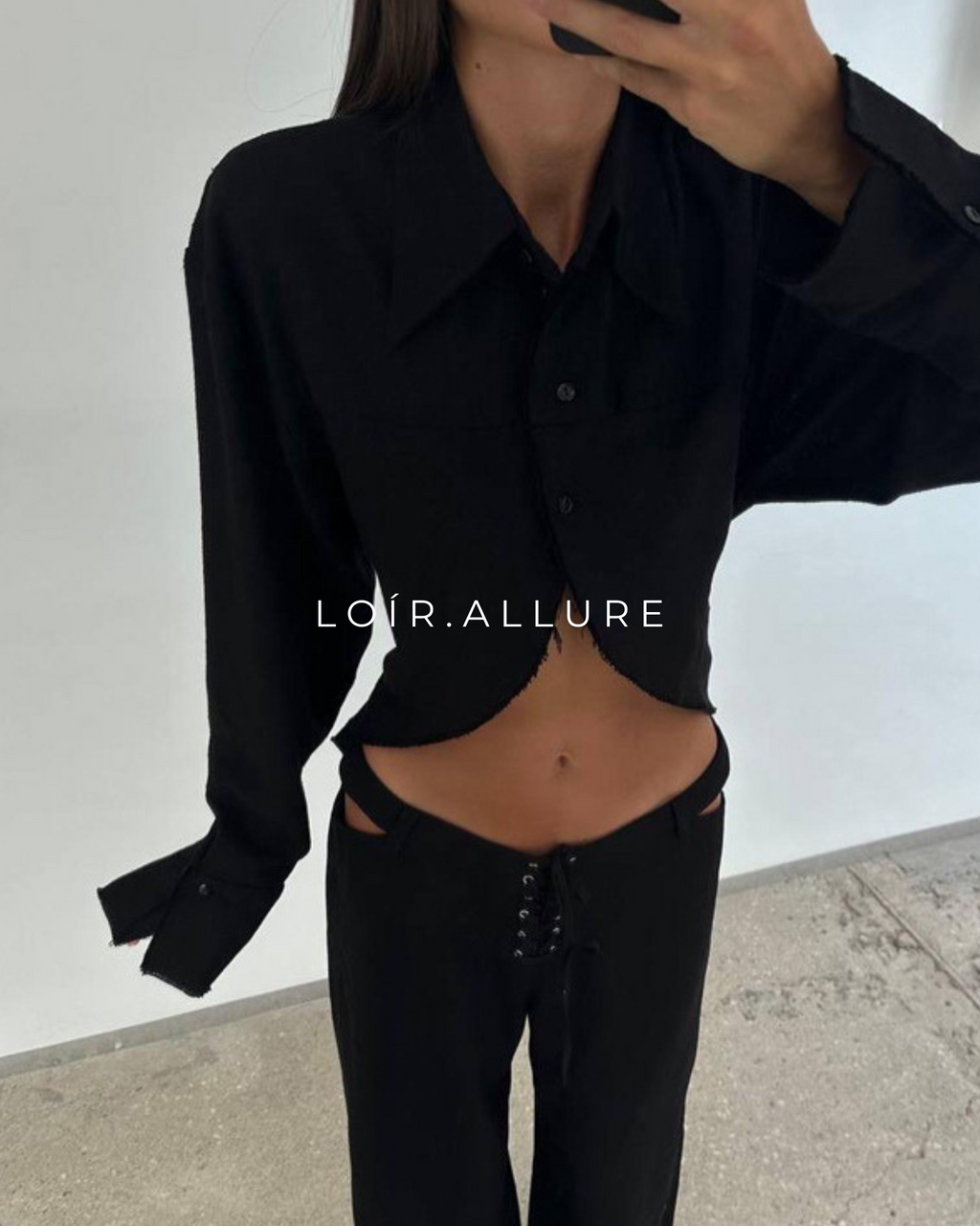 Loír Allure® - Cropped Shirt Wide Leg Set