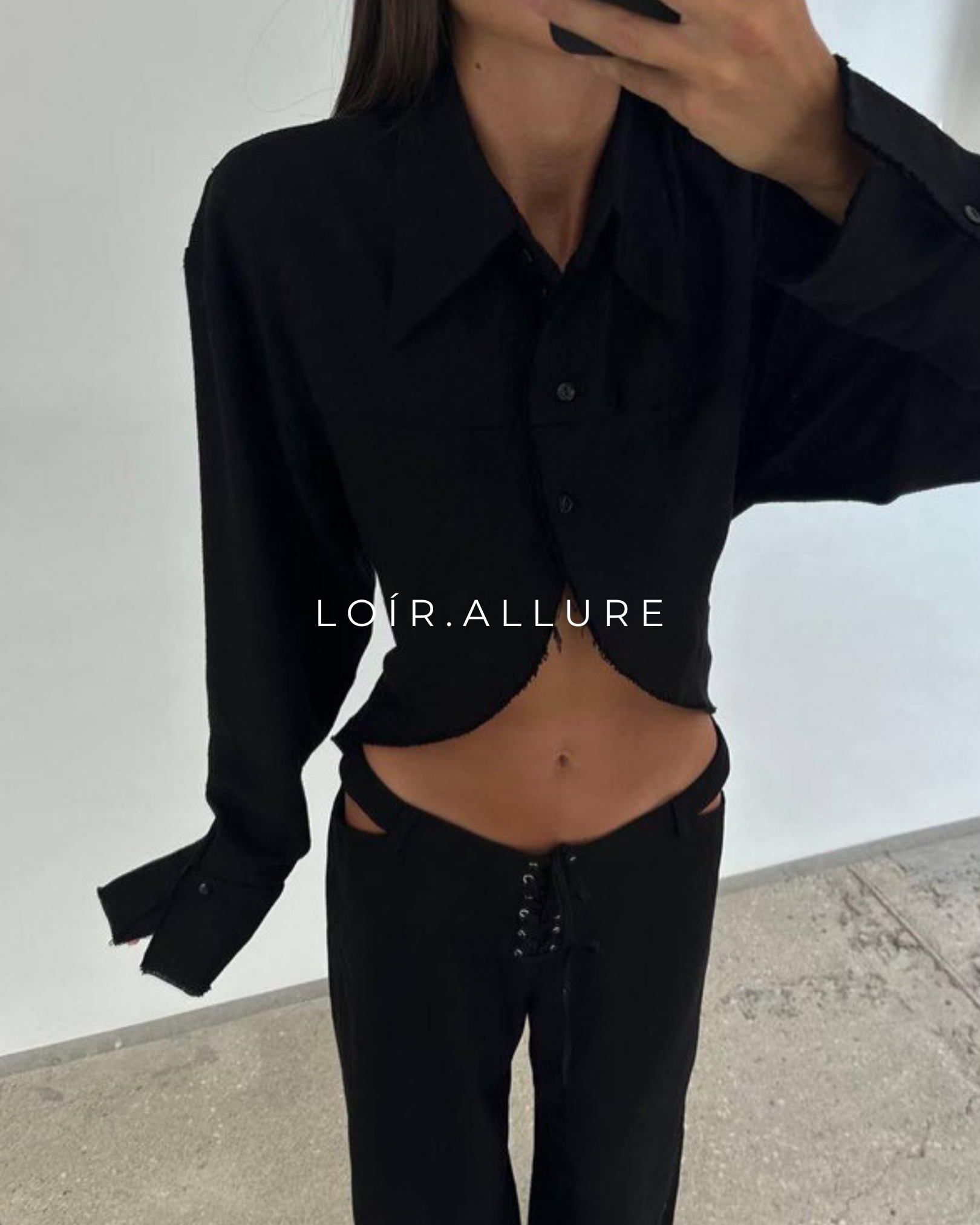 Loír Allure® - Cropped Shirt Wide Leg Set