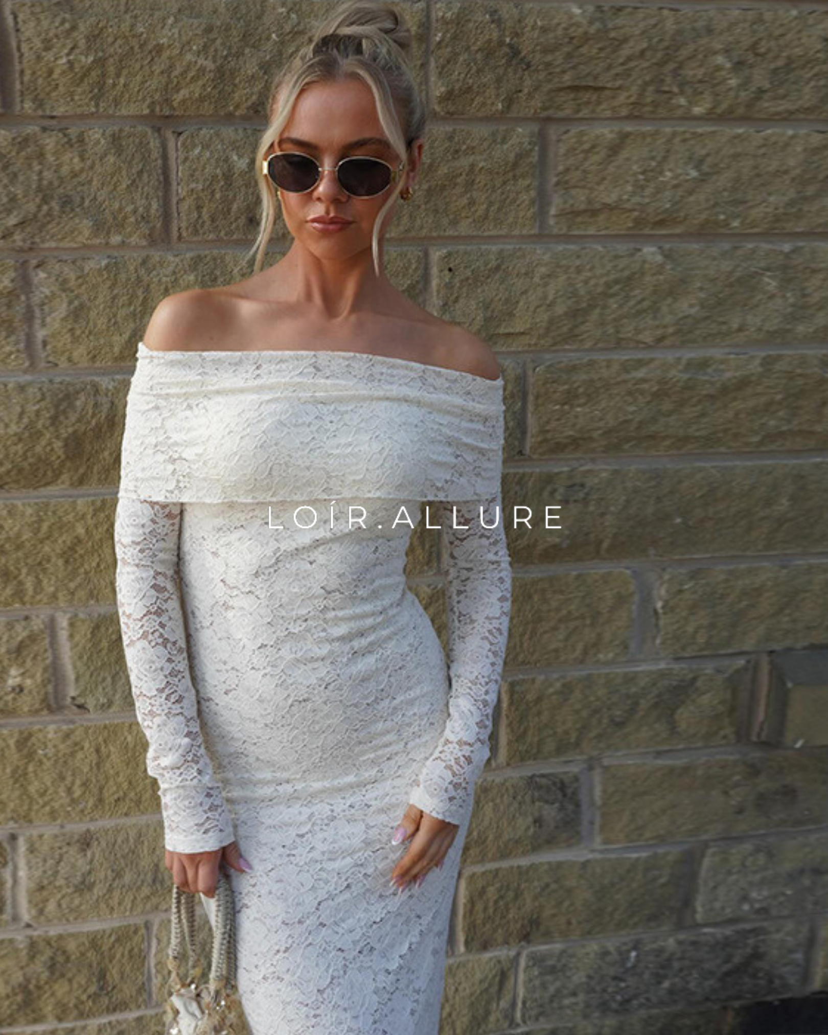 Loír Allure® - Premium Slim-fit Off-shoulder Lace Dress