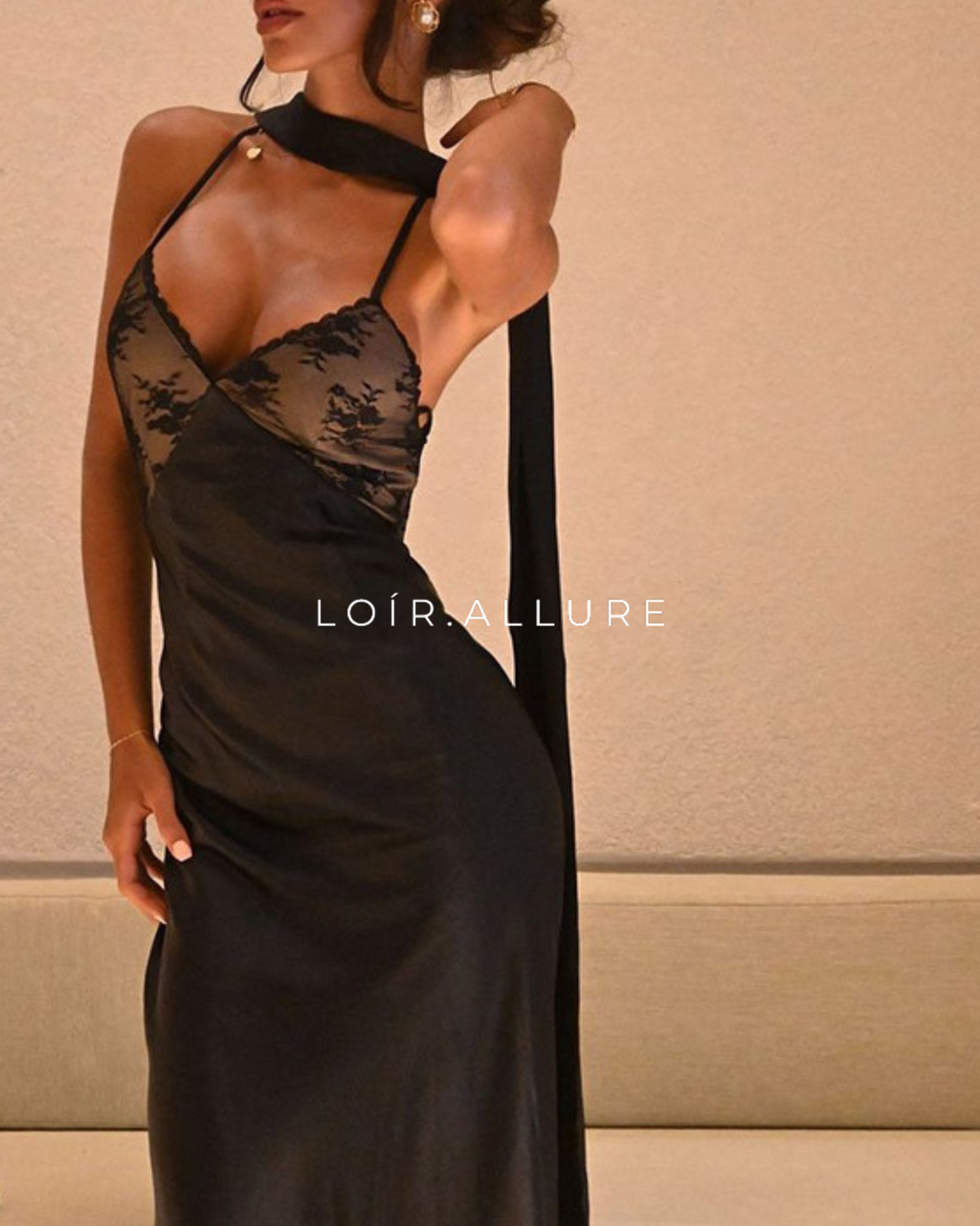 Loír Allure® - Premium Backless Sling Dress with Scarf