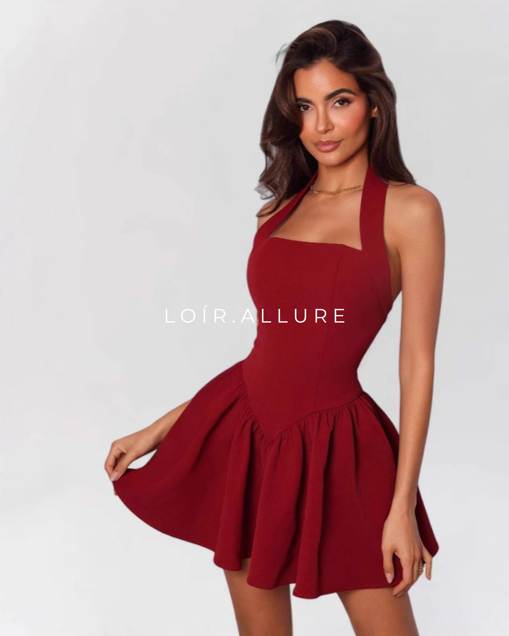 Loír Allure® - Ruffled Mini Sling Dress