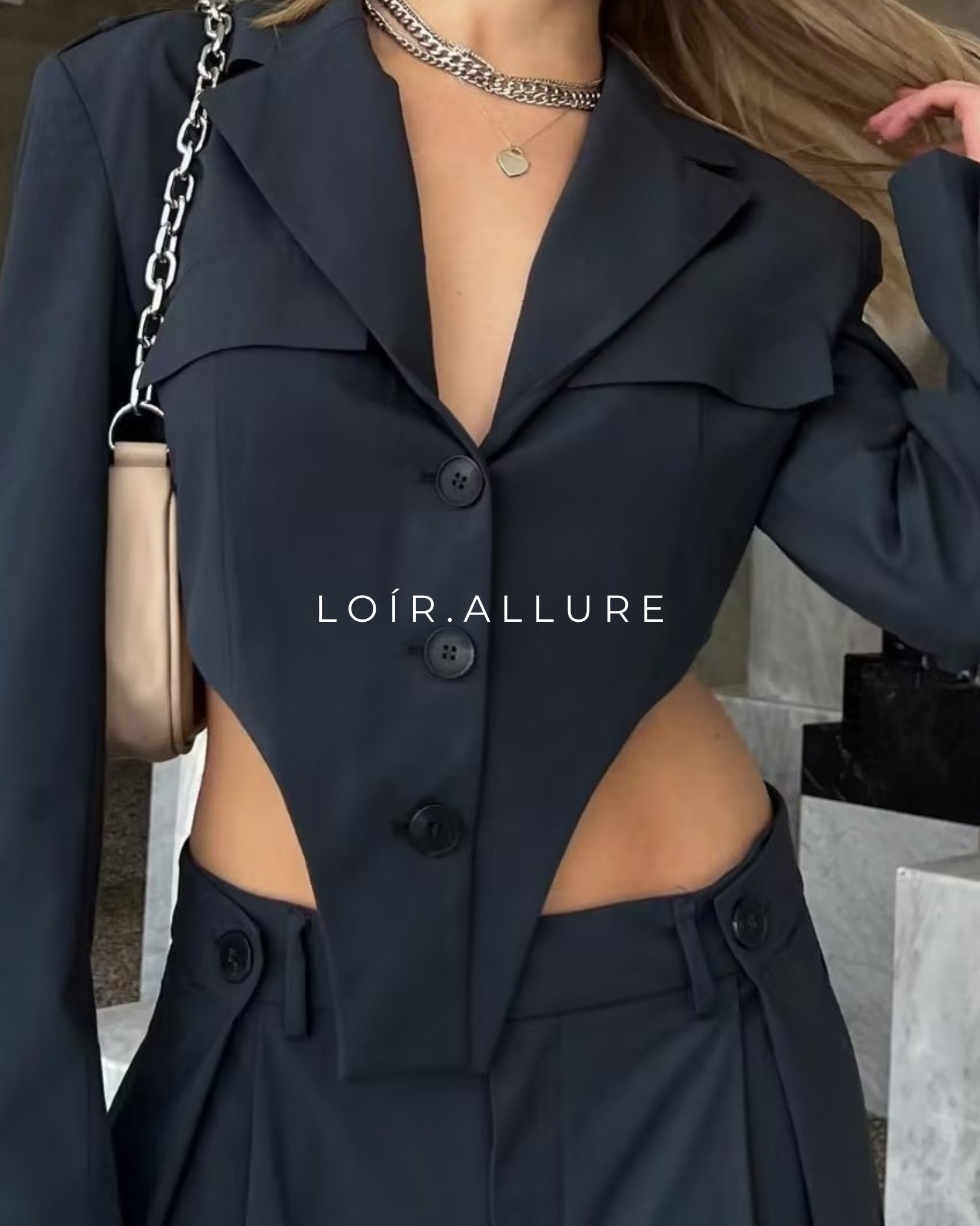 Loír Allure® - Hollow Blazer with Oversized Pantalon