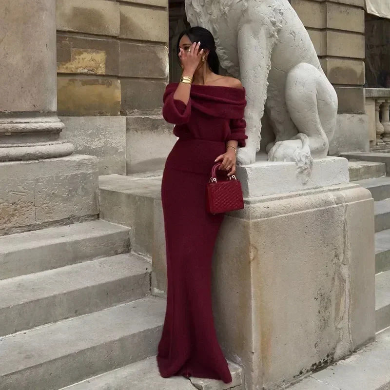 Loír Allure® - Premium Off-shoulder Top with Long Dress