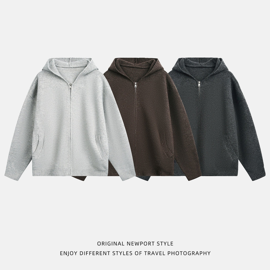 Faux Deer Fur American Retro Trendy Knitted Sweater Jacket