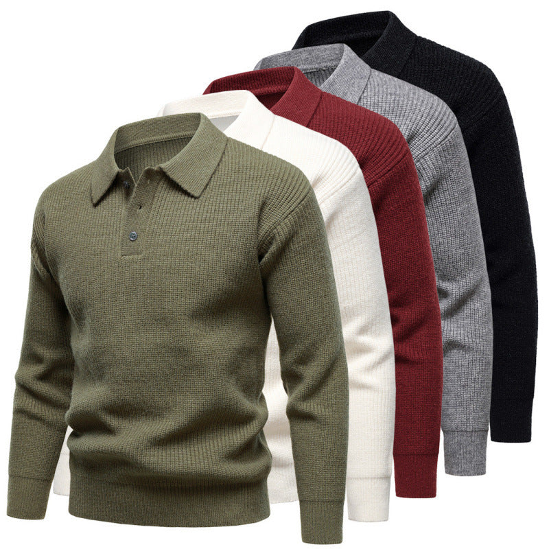 Men's British Fashion Polo Collar Sweater