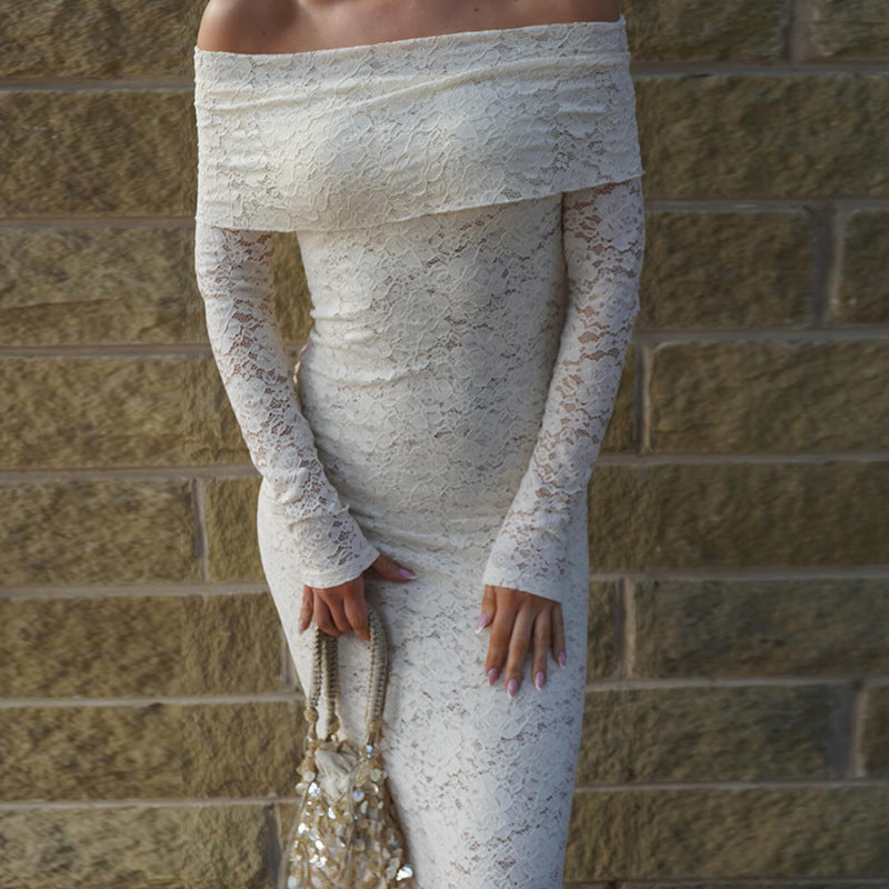 Loír Allure® - Premium Slim-fit Off-shoulder Lace Dress