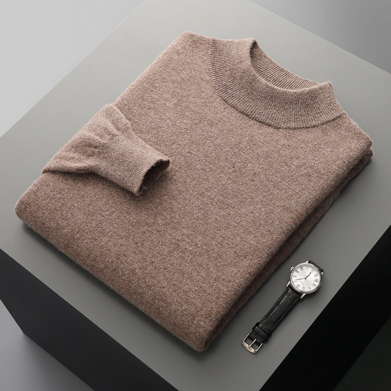 Autumn And Winter New Half-collar Wool Sweater Men's Thin Pullover Bottoming Shirt