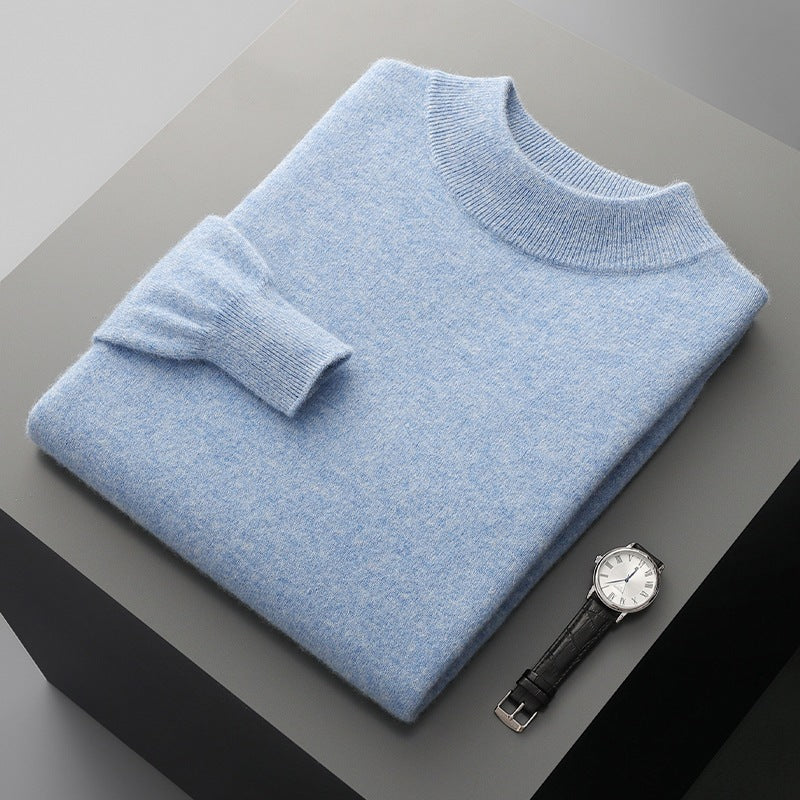 Autumn And Winter New Half-collar Wool Sweater Men's Thin Pullover Bottoming Shirt