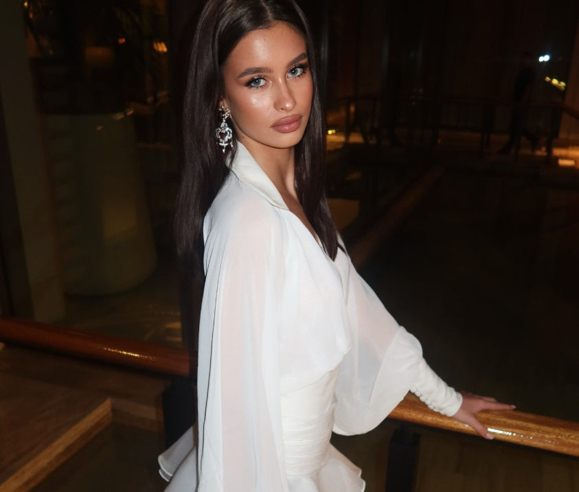 Loir Allure® - Draped Chiffon Mini Dress