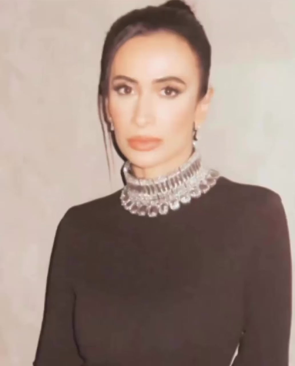 Loír Allure® - Premium Rhinestone Collar Black Dress